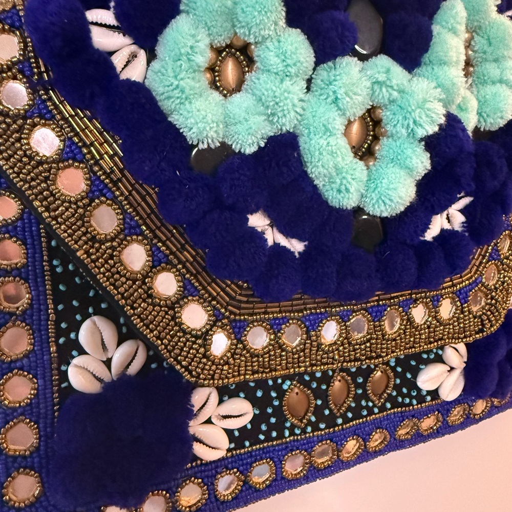 Embellished Blue and Turquoise Women's Bag